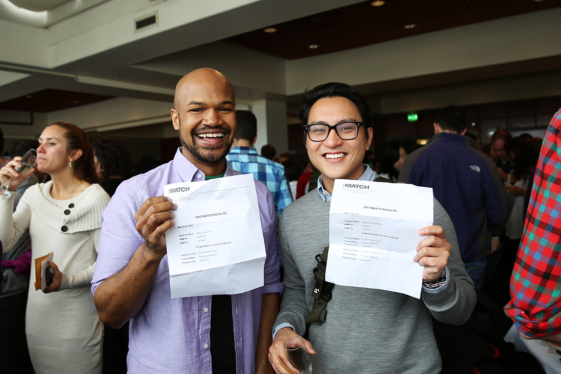 Tarann Henderson (left) and Matthew Abad-Santos matched with emergency medicine and surgery programs, respectively.