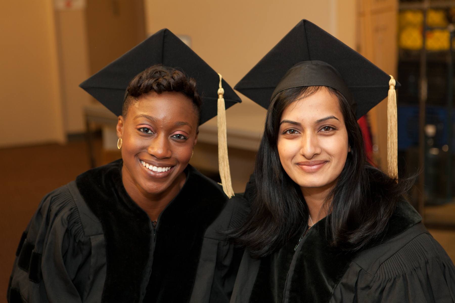 Two members of the Class of 2014, Ono Nseyo and Neha Joshi, led the student procession in the commencement ceremony. 