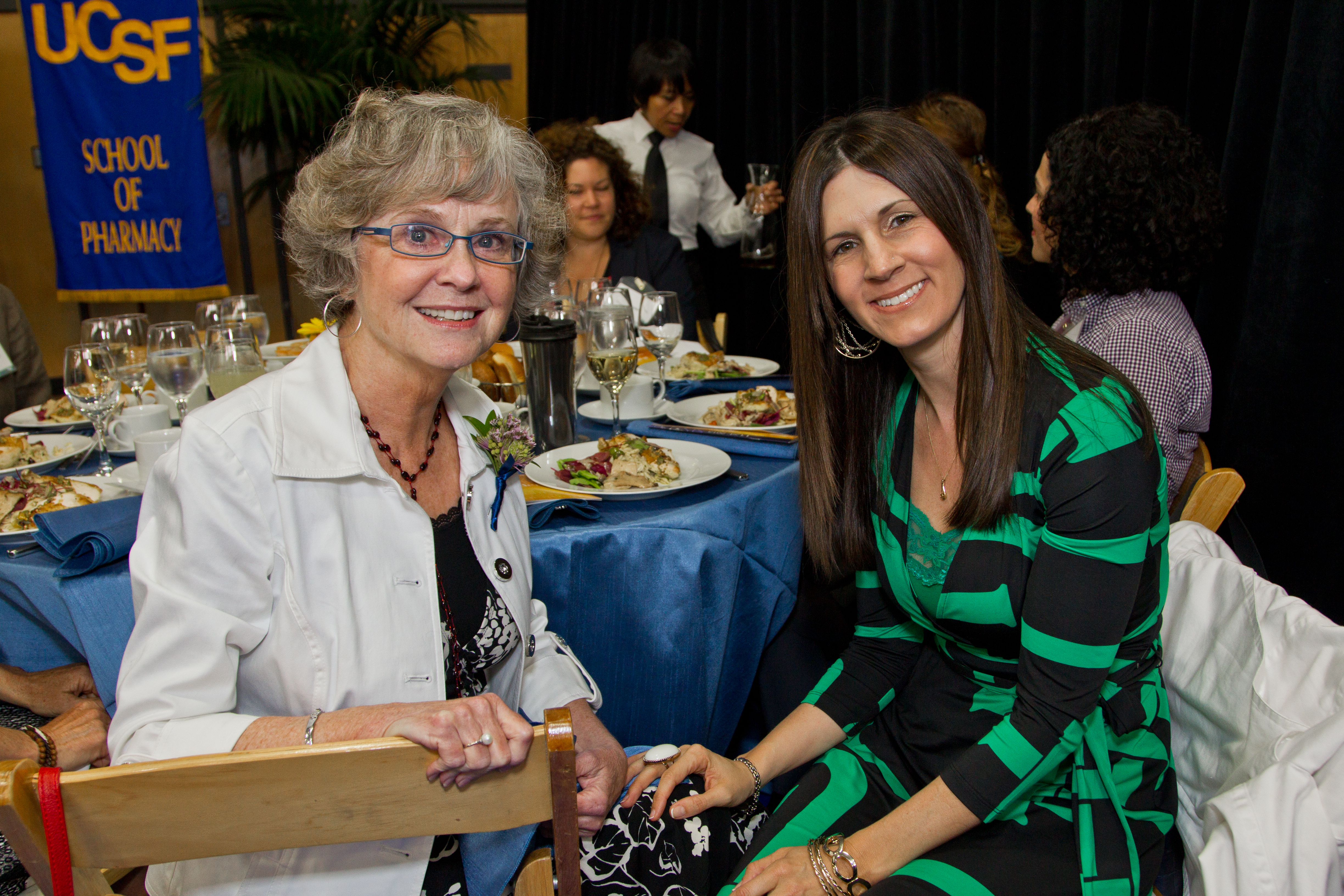 Judith Laughlin, who received the Chancellor's Award for Exceptional University Service, was accompanied to the luncheon by her daughter, Rhea Laughlin.