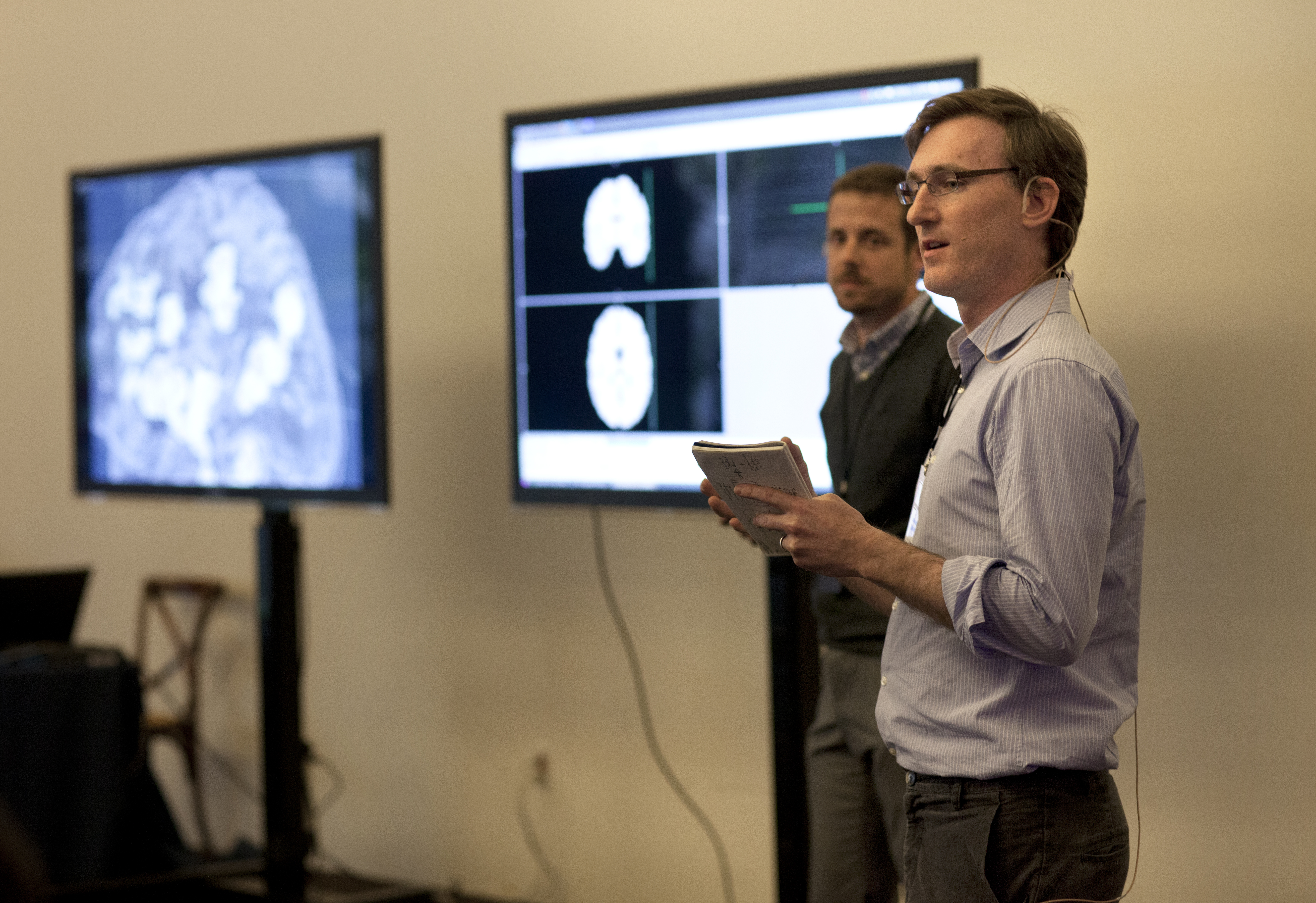 Representatives from Oblong Industries, founded in 2006 by the chief computer visionary behind the 2002 film Minority Report, demonstrate how technology is transforming health care.