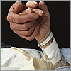 a patient holding someones hand