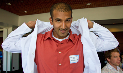 Resident Shethal Bearelly gets his white coat.