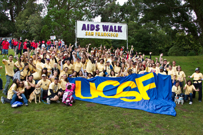 UCSF's team poses for a photo before the 2011 AIDS Walk San Francisco.