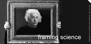 Photo of Albert Einstein in frame