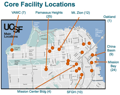 Core Facility Locations Map