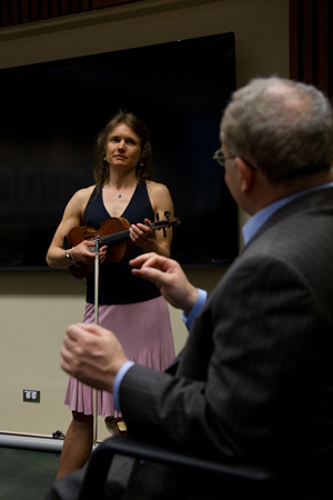 Heidi Clare Lambert performs at a recent workshop at UCSF.