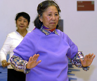 San Francisco resident Gerarda Daming from SOMA Filipino Center learns Tai Chi