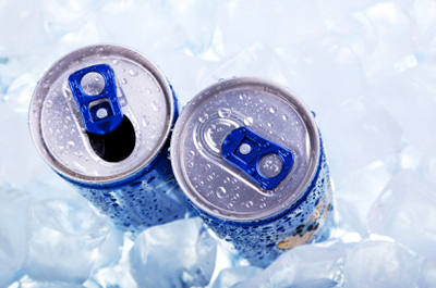 Stock image of soda cans