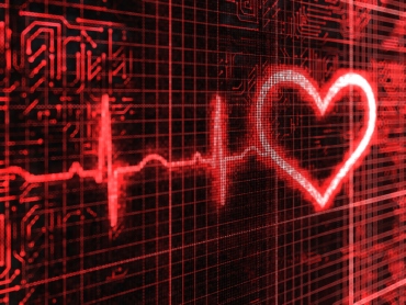 Illustration of EKG reading with heart