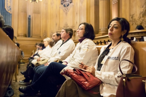 a row of ZSFG doctors sitting in City Hall