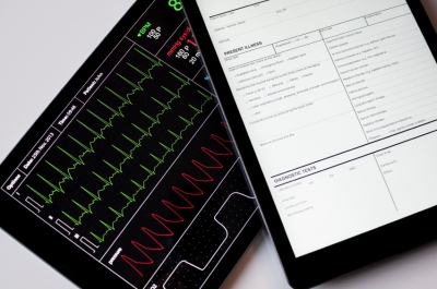 tablets with patient data on them