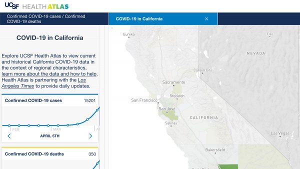 Screenshot of UCSF Health Atlas website