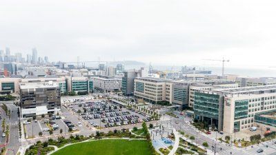 Aerial view of the UCSF Medical Center at Mission Bay