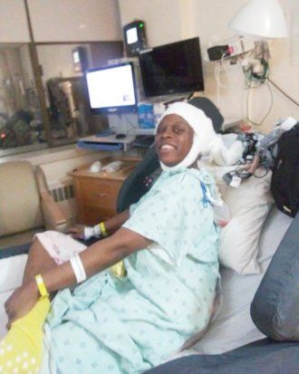 Rashetta Higgins after surgery in the UCSF Medical Center