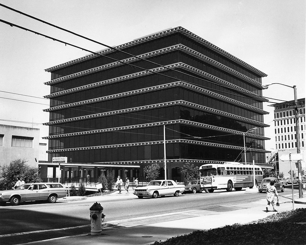 historic photo of building exterior in 1974