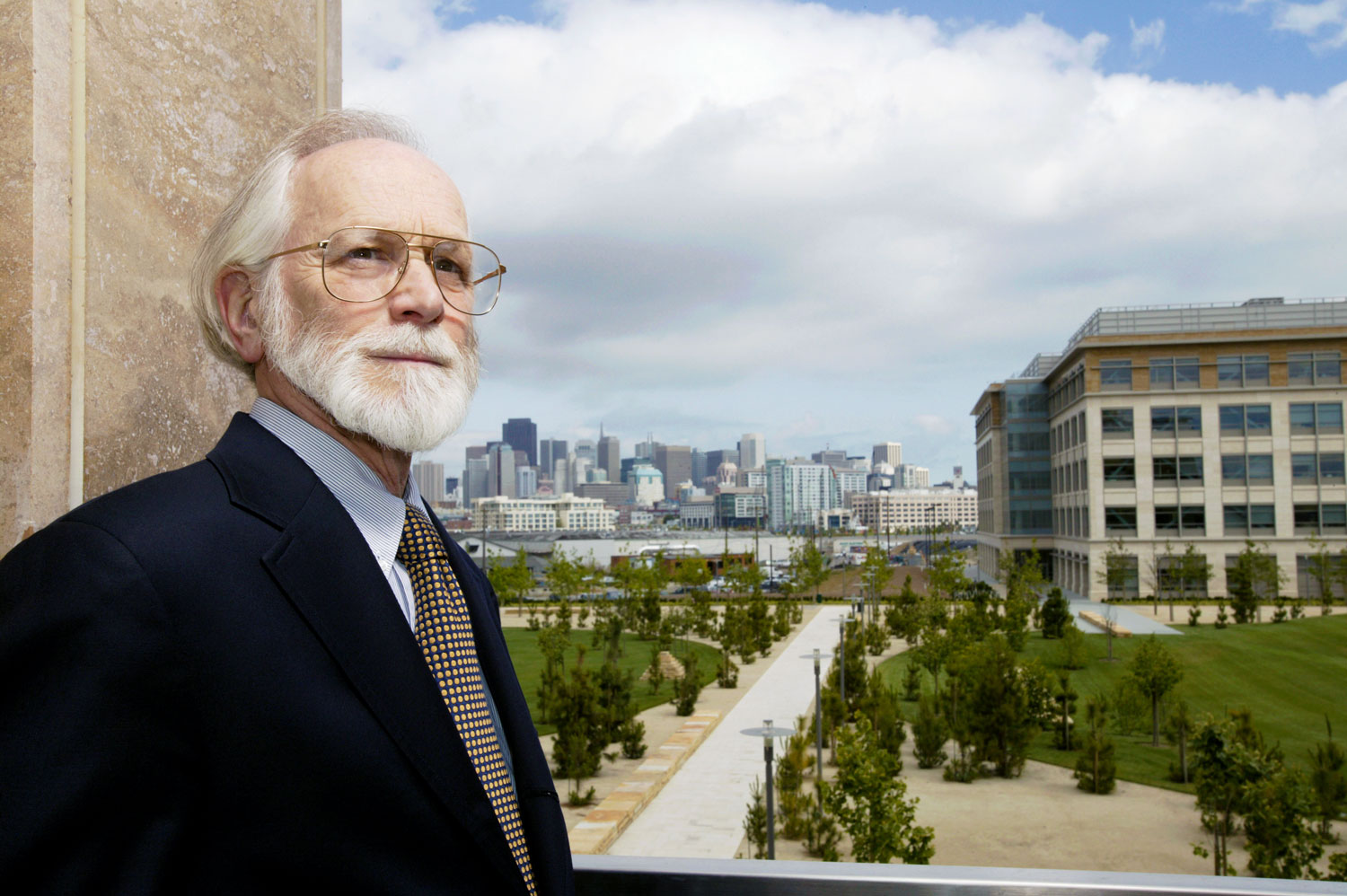 Michael Bishop looking at view of Mission Bay