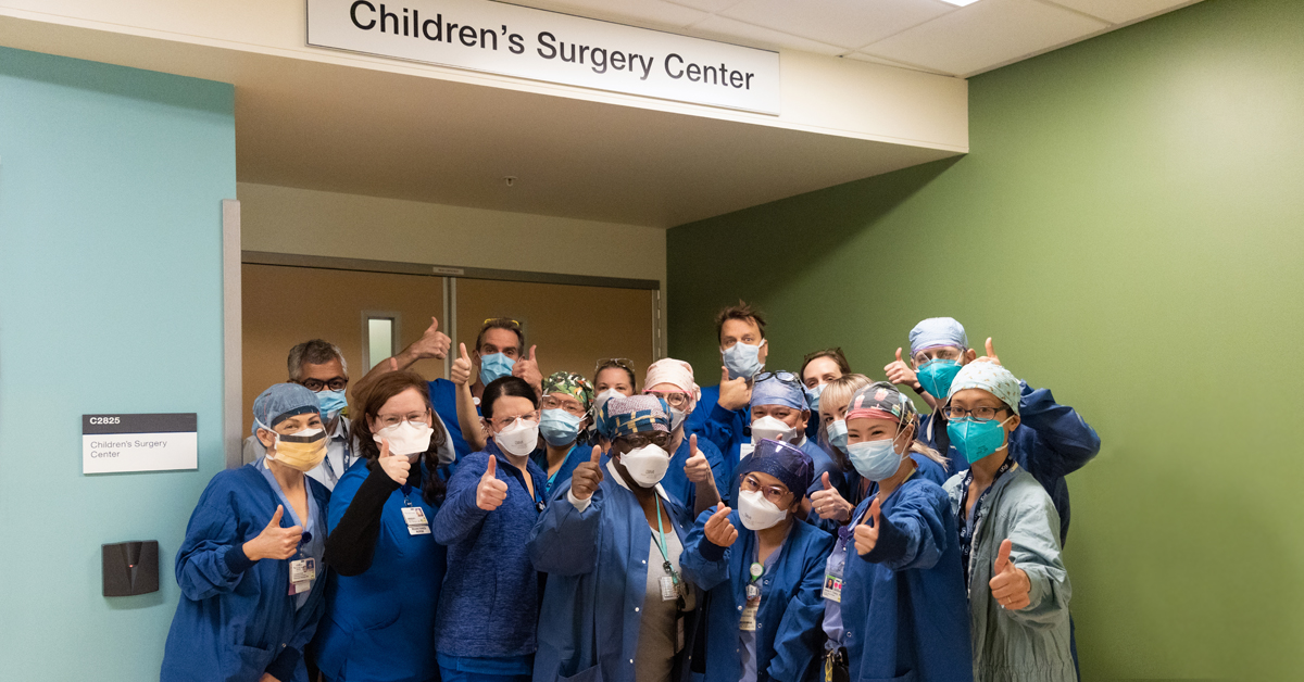Members of the team at UCSF Benioff Children's San Francisco who worked toward securing Level 1 Surgery status