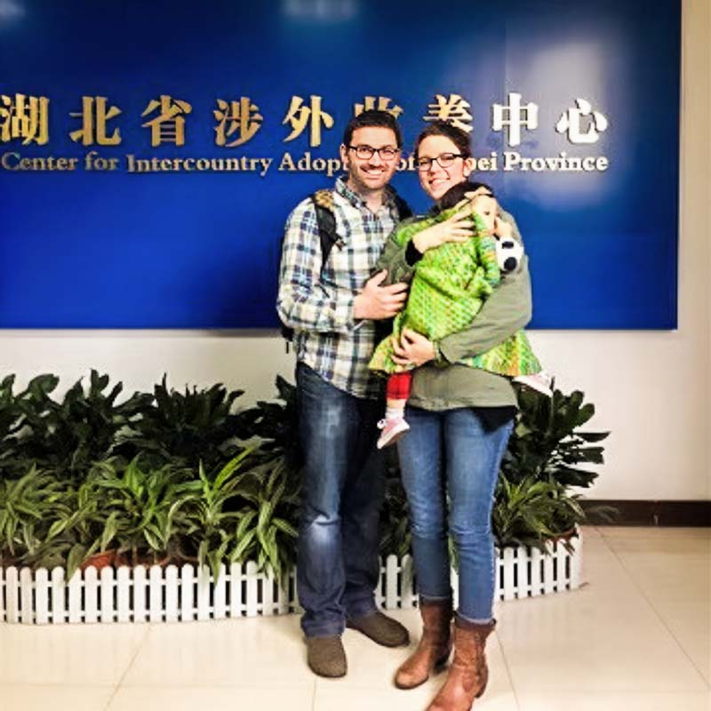 Clint and Alissa Finlayson hold Ada as a baby at a Chinese adoption agency.