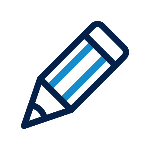 navy blue and light blue pencil icon