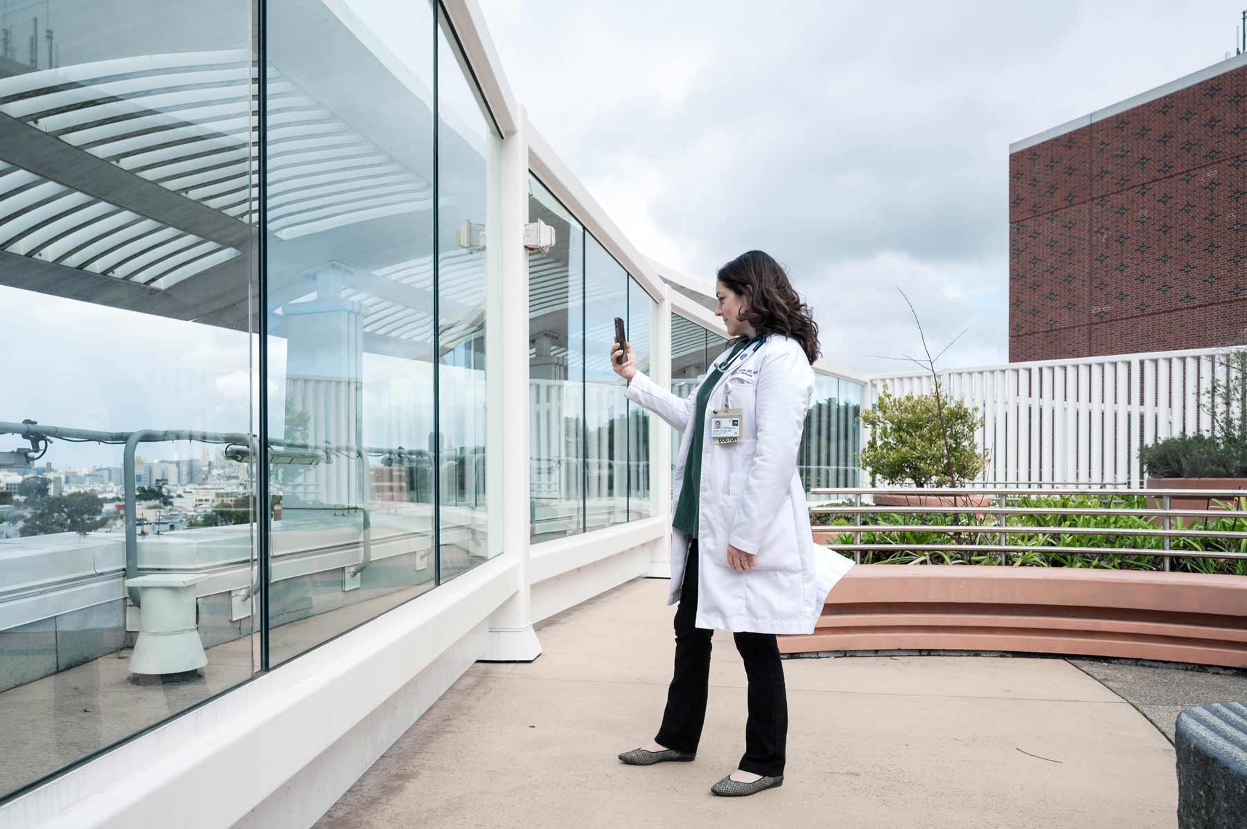 Larissa Thomas shares a video call with her son.