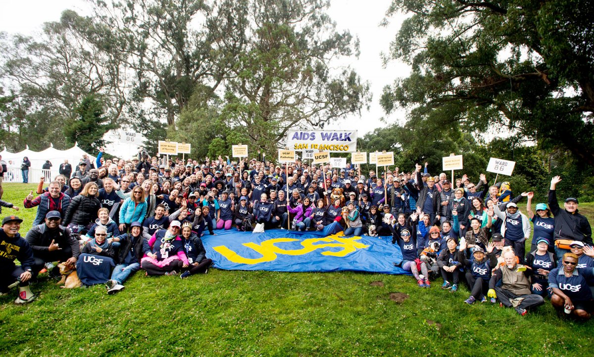 More than 400 people registered to walk with UCSF - one of the largest groups the University has ever assembled for AIDS Walk.