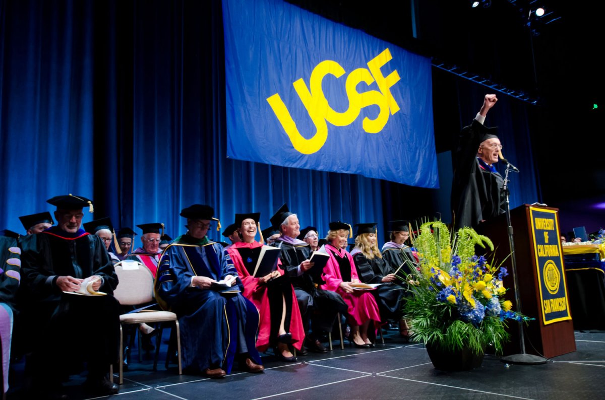 Peter Sargent, PhD, served as master of ceremonies for the commencement for the Class of 2015