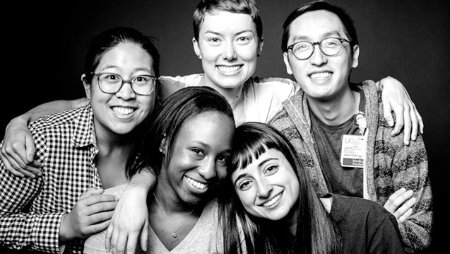 people wearing UCSF: The Campaign t-shirts