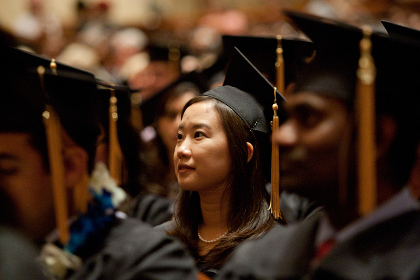 A UCSF School of Dentistry graduate at the commencement ceremony