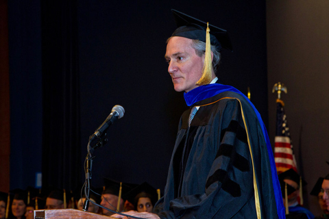 Former UCSF neurobiologist Marc Tessier-Lavigne, president of Rockefeller University, addresses the Graduate Division's Class of 2012.