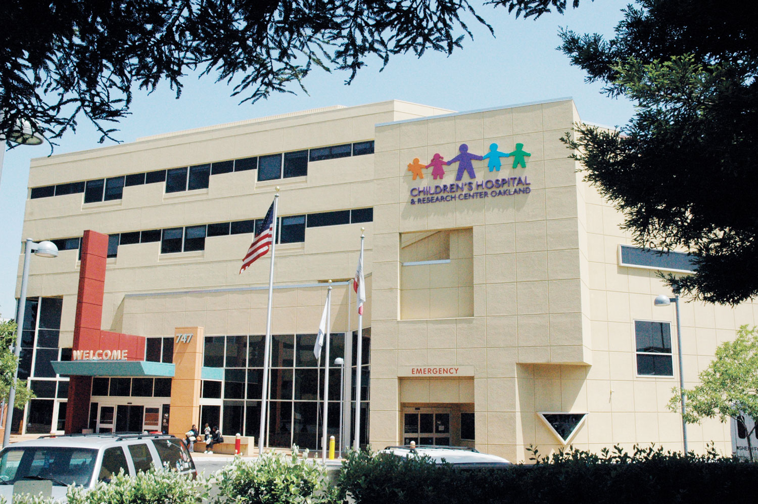 Exterior of UCSF Benioff Children's Hospital Oakland, the new name of Children's Hospital & Research Center Oakland