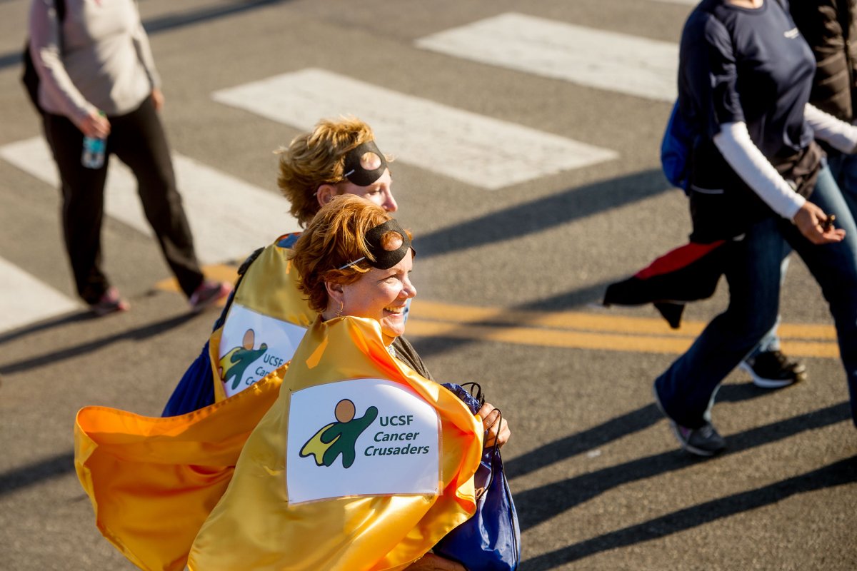 The UCSF Cancer Crusaders in mask and cape costumes