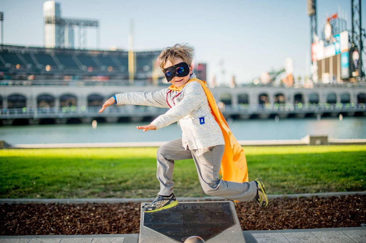 Teddy Reibel, 5, in a Superhero costume