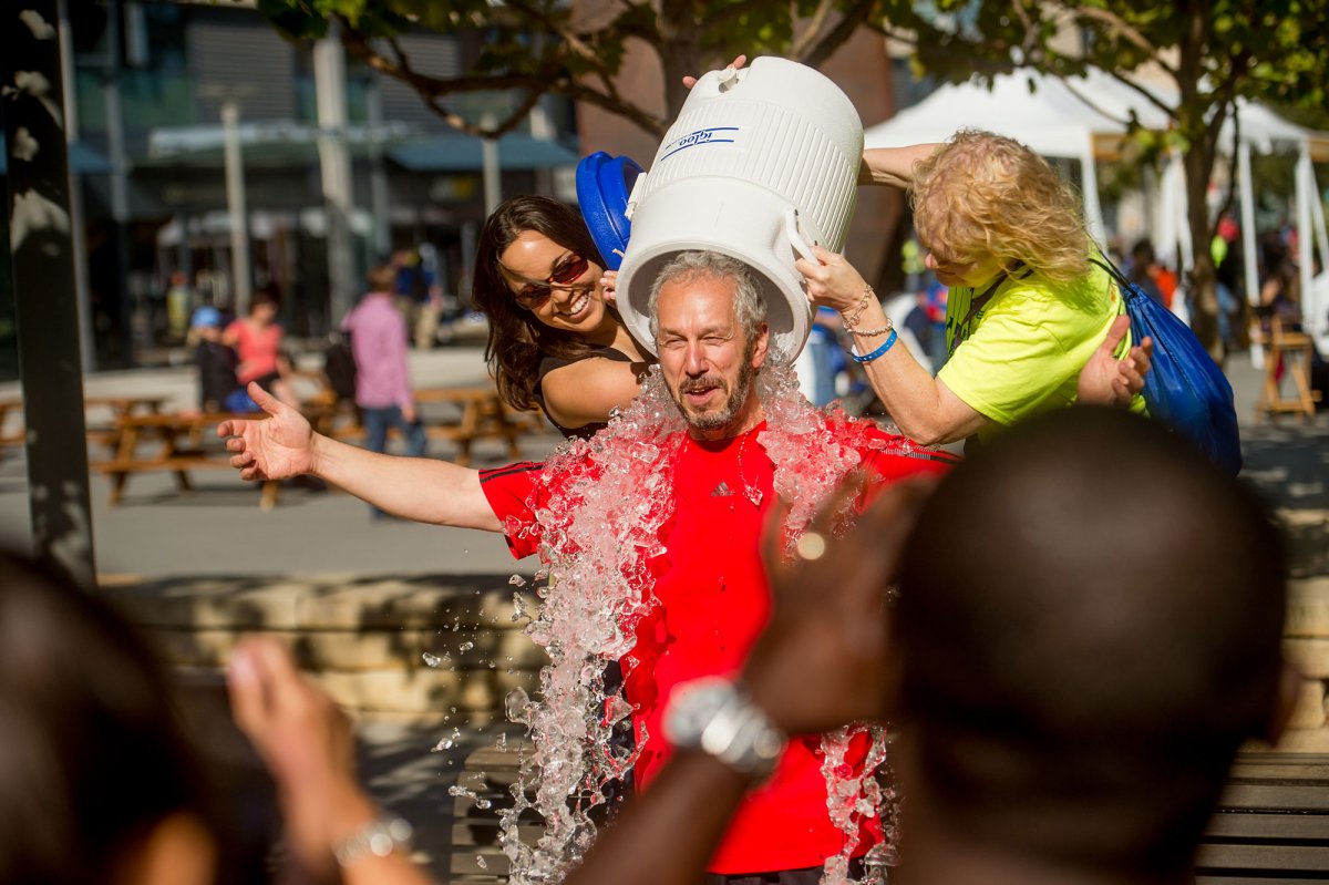 Saleh Adi, MD, director of the UCSF Madison Clinic for Pediatric Diabetes, takes on the ALS Ice Bucket Challenge while supporting the new hospitals.