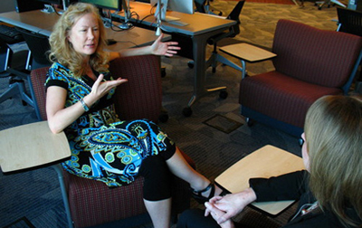 Tina Brock talks with Susan Levings