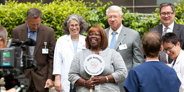 UCSF Medical Center team, led by Chief Nursing Officer Sheila Antrum.