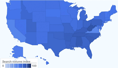 Google Insights for Search heat map 