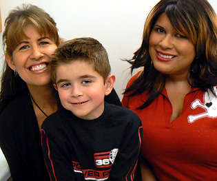 Michele Maxwell and her son Mason pose with his aunt, Marisa Rondeau