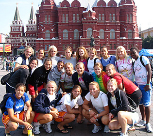 US Women's U-20 team in Red Square, Moscow.