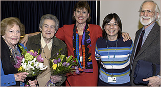Muriel Leland, Emma Kahn, Vicki Kleemann, Deborah Gin-Wong, and Chancellor Mike Bishop.