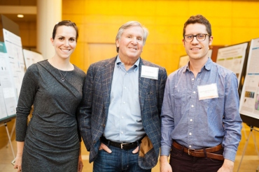 Philanthropist Brook Byers, with fifth-year Discovery Fellows, Florie Mar (Biomedical Sciences); Ivan Vujkovic-Cvijin (Biomedical Sciences).