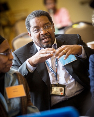 Talmadge King participates in a breakout discussion at the January 2015 UCSF School of Medicine leadership retreat that addressed issues of racial inequality and health disparities.