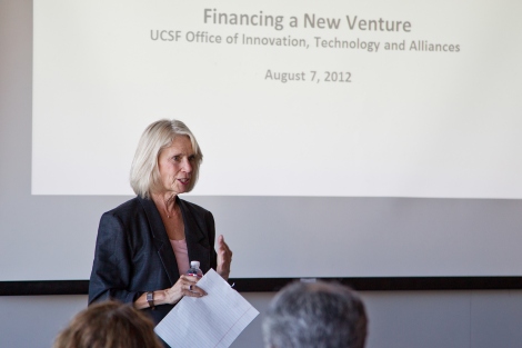 Stephanie Marrus, director of ITA's Entrepreneurship Center, talks during an entrepreneurship class in 2012