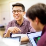 Nathan Kim studies with fellow students at UCSF's library