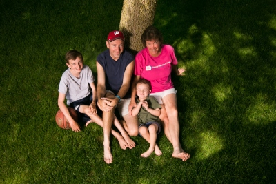 The Osborn family, from left to right: Joshua, Clark, Timmy and Julie.