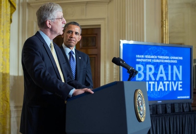 National Institutes of Health Director Francis Collins and President Barack Obama.