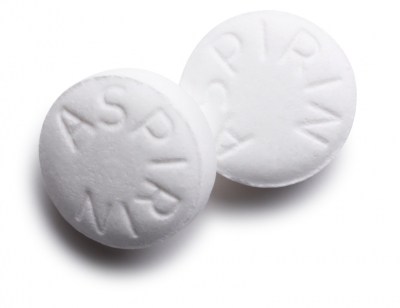 two aspirin tablets