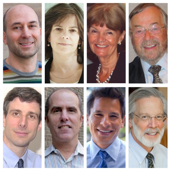 Academic Senate Award winners (clockwise from upper left): Jonathan Weissman, PhD; Kristine Yaffe, MD; Deborah Greenspan, BDS, DSc; John Greenspan, BDS, PhD; Alan Gelb, MD; Erick Hung, MD; Craig Cohen, MD, MPH; and Michael A. Steinman, MD.