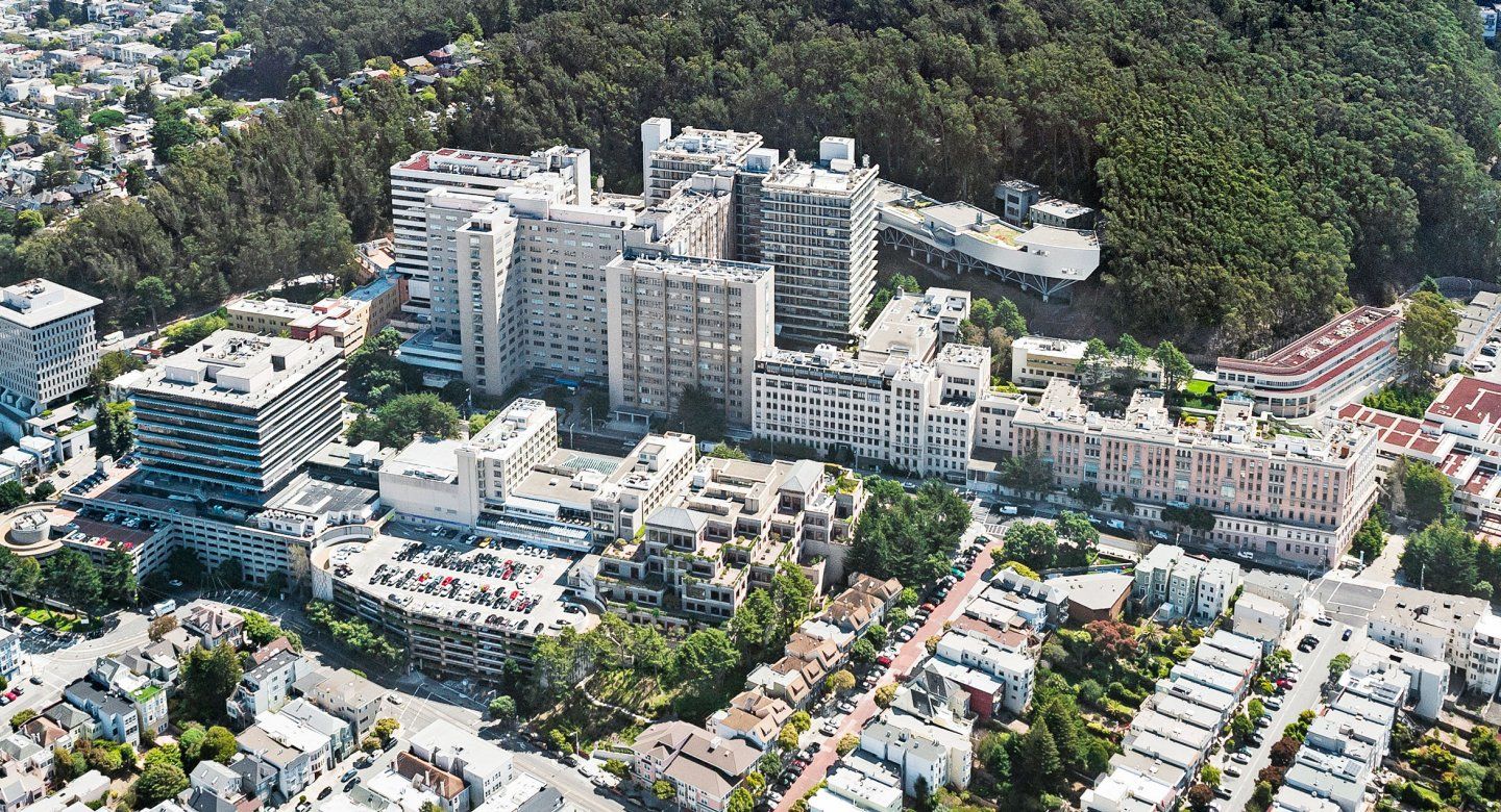 aerial view of Parnassus campus