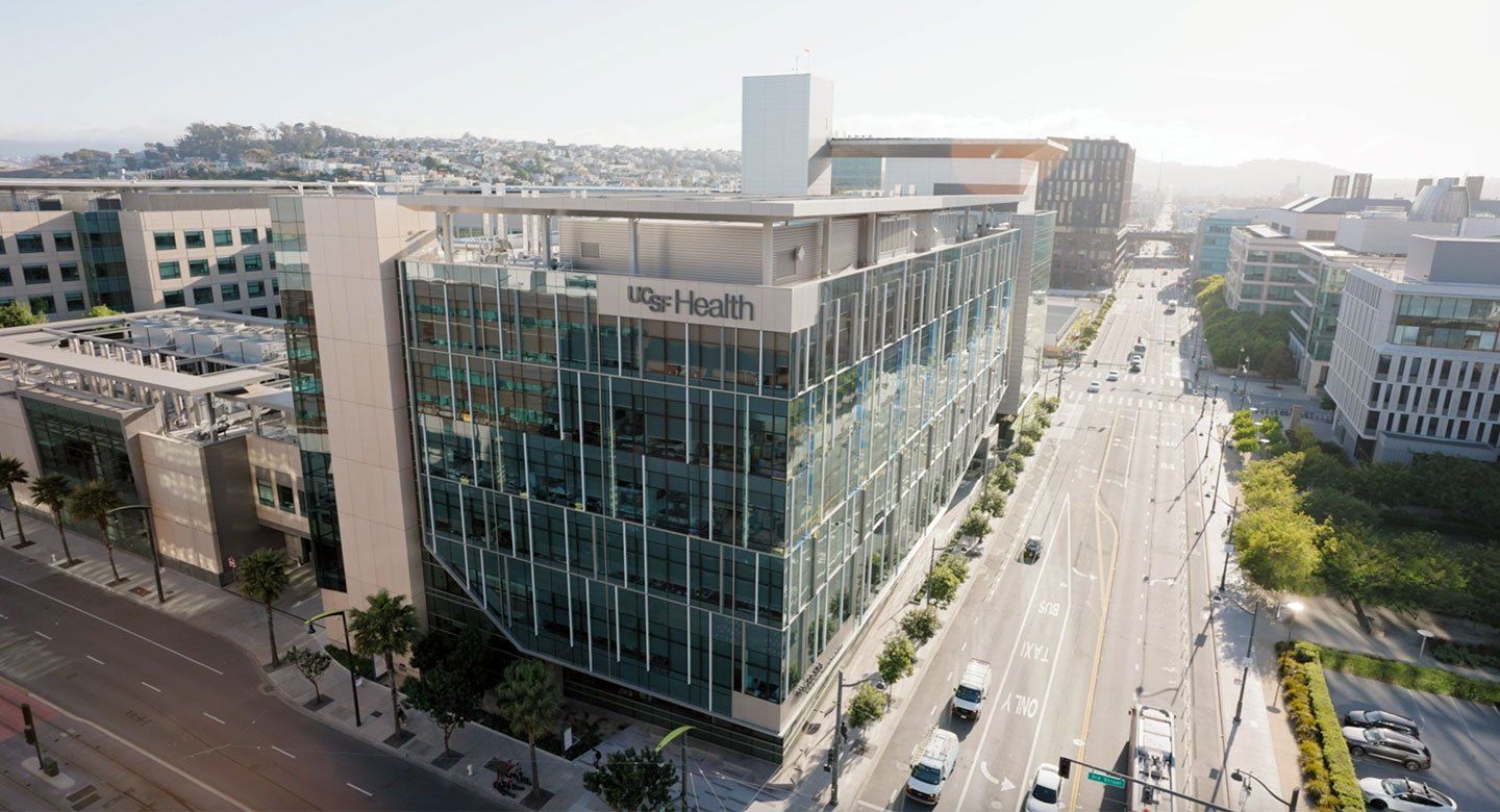 An aerial shot of the UCSF Medical Center at Mission Bay