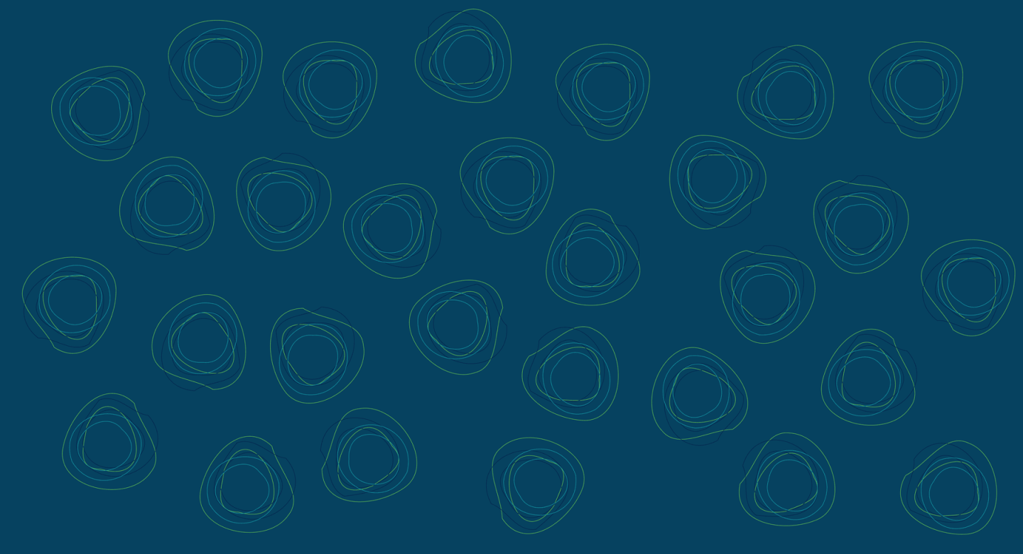 A decorative graphic with wiry circles.